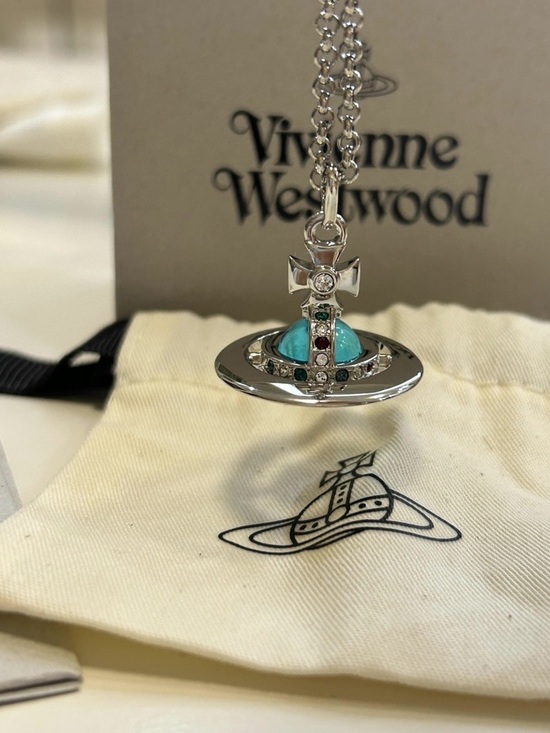 Vivienne Westwood Jewelry - Vivienne Westwood Orb Necklace Pendant  Crystal Light Blue
